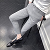 Four seasons new pattern Embroidery man England leisure time Western-style trousers Trend Youth Self cultivation Feet Nine points Casual pants