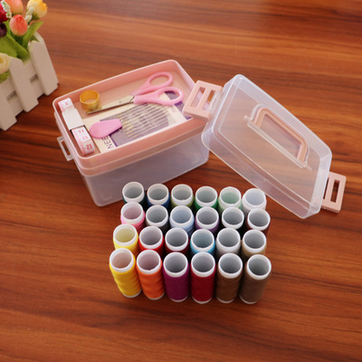 Manufactor customized Plastic multi-storey Sewing box household Sew Sewing kit Storage Sewing thread Plastic Sewing box suit