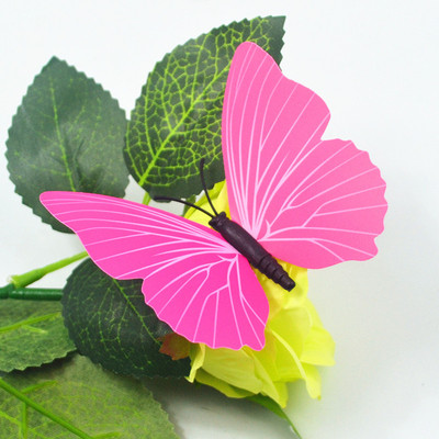 3D立体墙贴仿真蝴蝶pvc塑料彩色蝴蝶磁贴冰箱贴家居店面装饰5色选