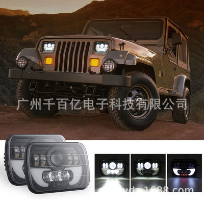 Jeep, квадратная лампа, модифицированный грузовик, 5x, 7 дюймов
