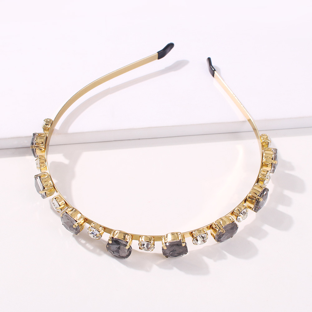 Hot Sale Alloy Inlaid Rhinestone Women Fine-edge Diamond Headband Wholesale Nihaojewelry display picture 5