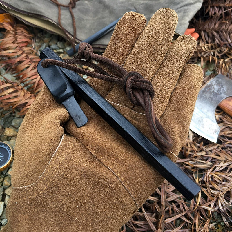 Wild flint and steel fire stick survival equipment outdoor waterproof and windproof fire-making magnesium stick wilderness survival flint block camping