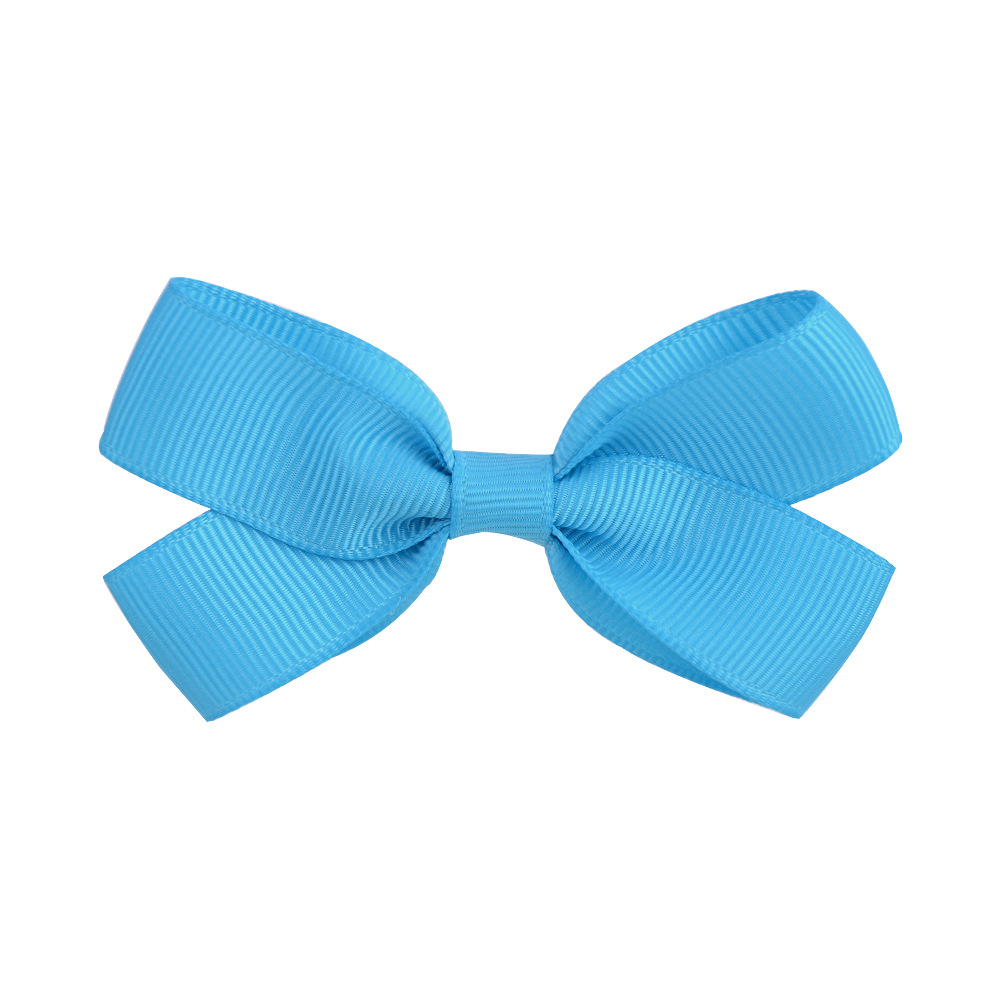 Children's Handmade Ribbed Bow Solid Color Baby Side Clip Set display picture 8