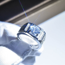 新款镀pt950霸气男士开口戒指 镶嵌红宝石镀18k黄金色微镶男戒