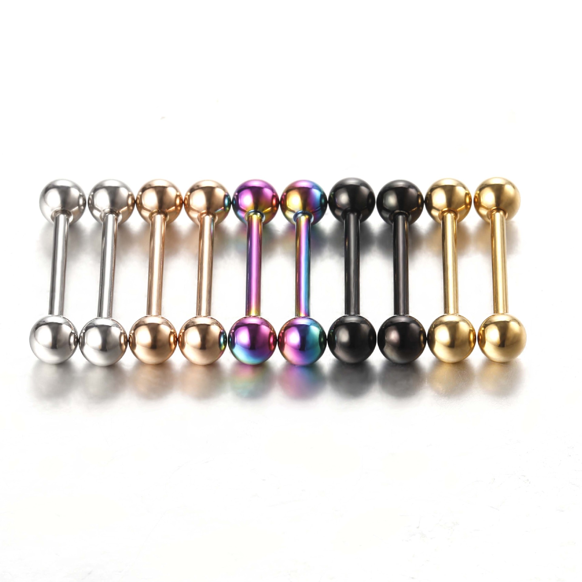 Fashion Solid Color Stainless Steel Plating Tongue Nail 1 Piece display picture 2