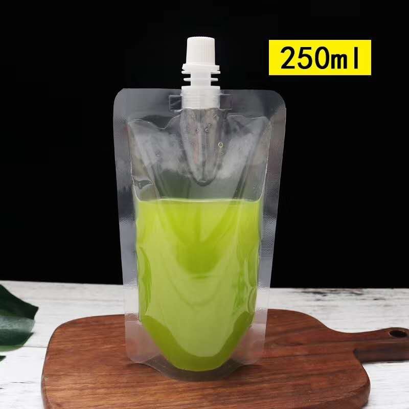 网红吸嘴袋奶茶饮料袋子透明袋饮料包装袋200毫升250毫升380毫升|ru