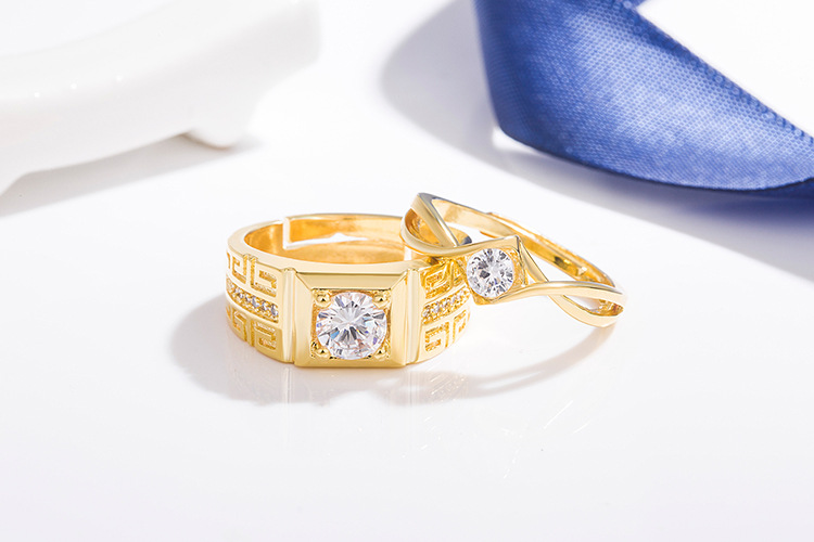 Men's Zircon Open Ring With Great Wall Texture Designer Style_voghion.com