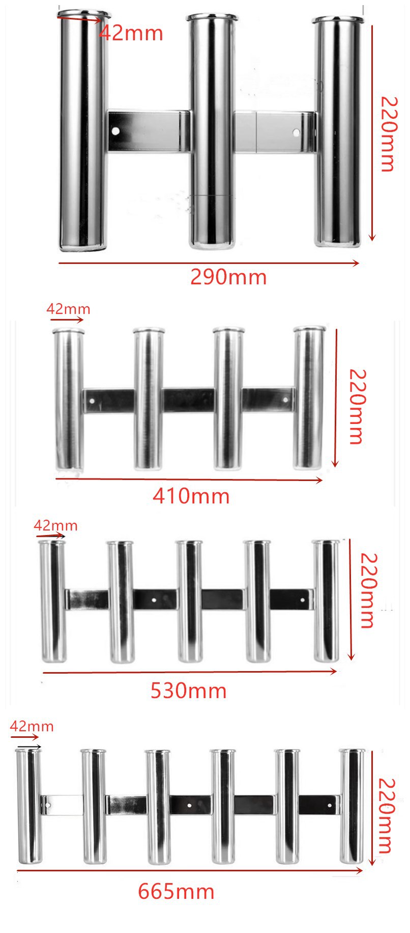 Fábrica de acero inoxidable tres cilindros de cuatro cinco rodas de pescar soporte de barco de pesca soporte de pesca marina