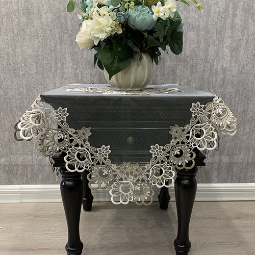 Square American coffee table tablecloth New Chinese style corner table cover covering washing machine refrigerator dust cover bedside table cover