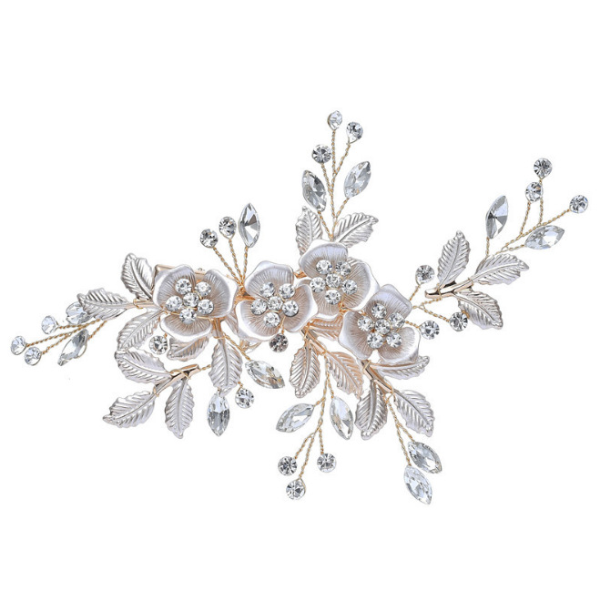 Korean Style Inlaid Rhinestone Pearl Insert Comb Alloy Bridal Hairpin display picture 2