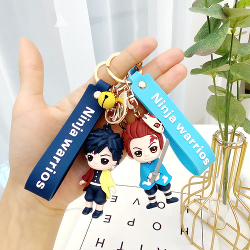 Demon Slayer Keychain Demon Slayer Car Keychain Cartoon Anime Doll School Bag Pendant Figure Peripheral Small Gift