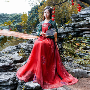 Hanfu women adult traditional ancient country super fairy elegant heavy industry embroidery breast length Ru skirt