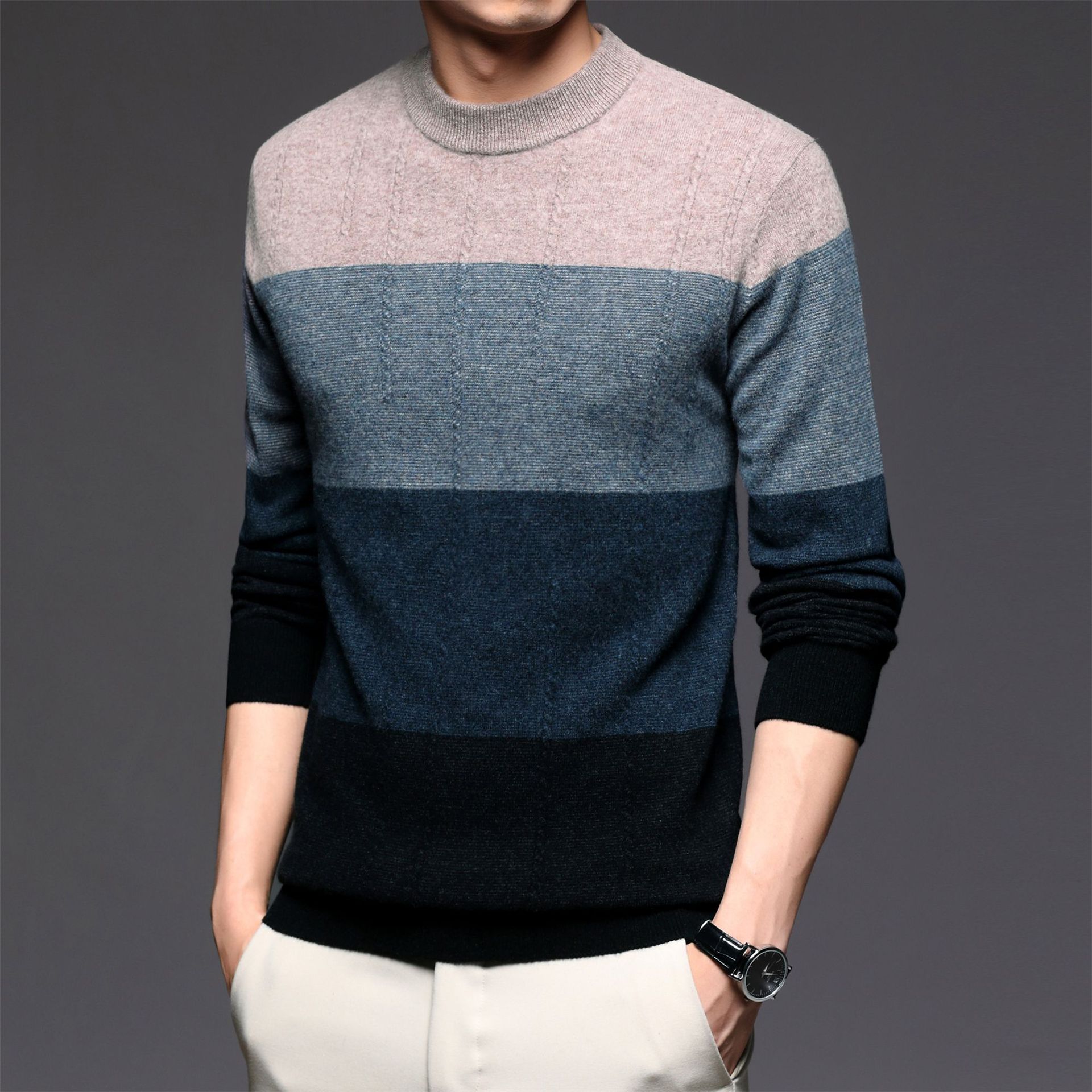 urban Middle and old age man Wool keep warm sweater 2020 winter new pattern T-shirts Socket Cardigan