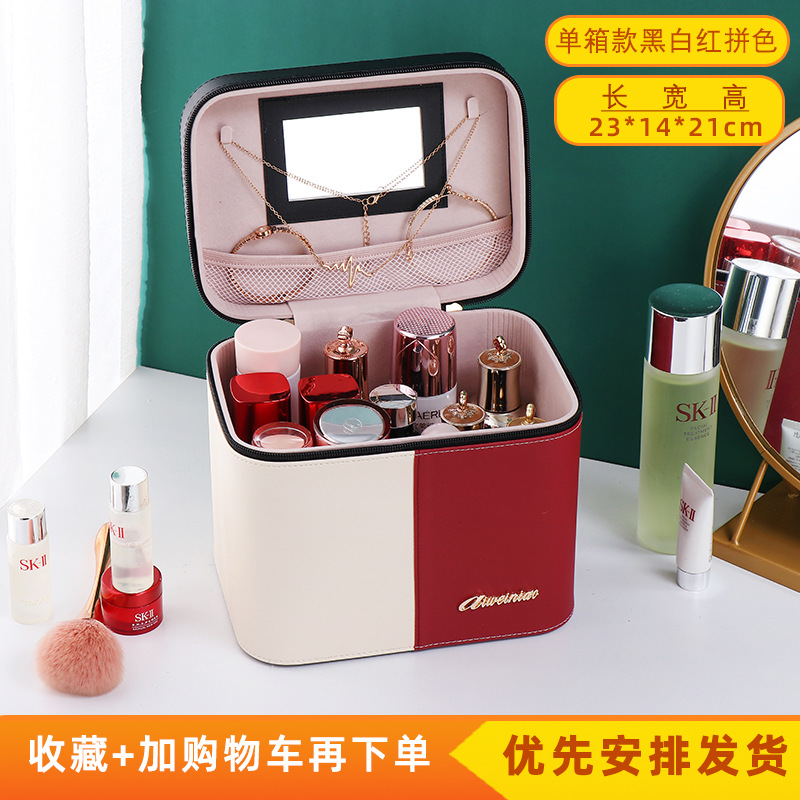 2023 nuevo color a juego bolsa de cosméticos portátil de gran capacidad para mujeres a prueba de polvo multi-funcional caja de almacenamiento de uñas profesional al por mayor