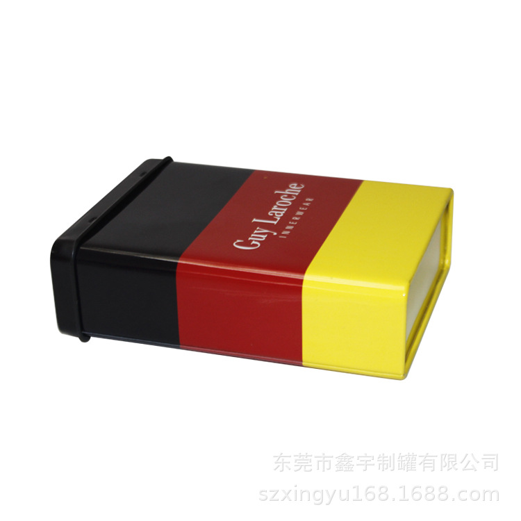 Caja de estaño empaque ropa interior caja de almacenamiento de metal caja de hoja de hierro cubierta caja de té mayorista