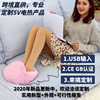 USB Warm feet Customized fever winter Warm feet Artifact Home Solid Imitation fur Washable OEM Electric shoes