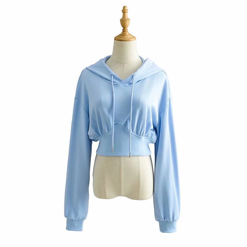 wholesale autumn high waist hooded women s sweater top NSAM5653