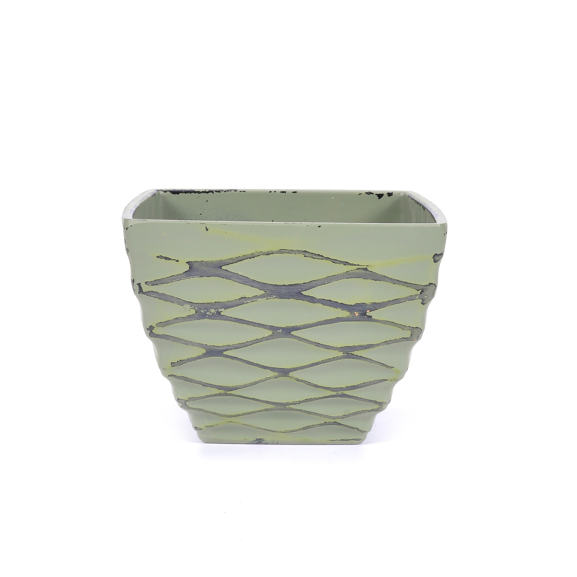 The manufacturer's aged effect: 3-sized concave square plastic flowerpots, succulent flowerpots, aged square flowerpots, and porcelain imitation detail image 3