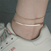 Fashionable summer universal metal ankle bracelet, set, European style, simple and elegant design