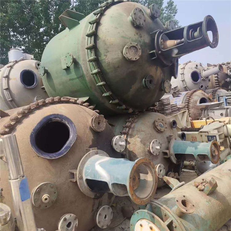 二手2000升 3000升 5000升搪瓷反应釜 03吨 5吨6.3吨搪瓷反应釜