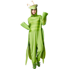 Halloween Costume Park Activity, Unisex Animal Costume Carnival Party Performance Suit, Mantis Print Onesie
