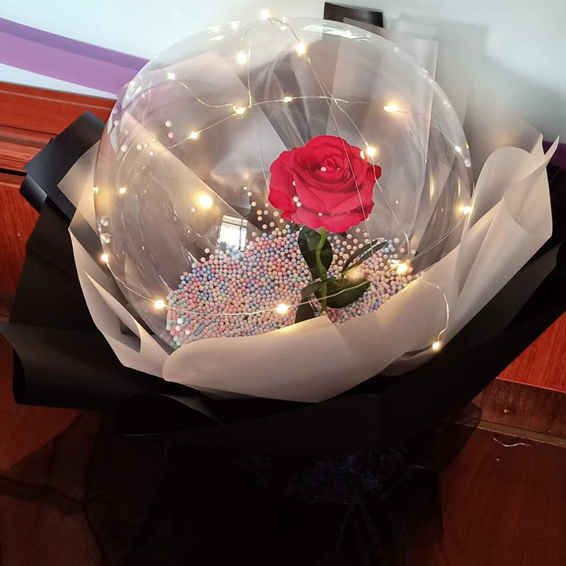 太空玫瑰小王子的玫瑰花diy材料网红透明气球波波球花束生日礼物