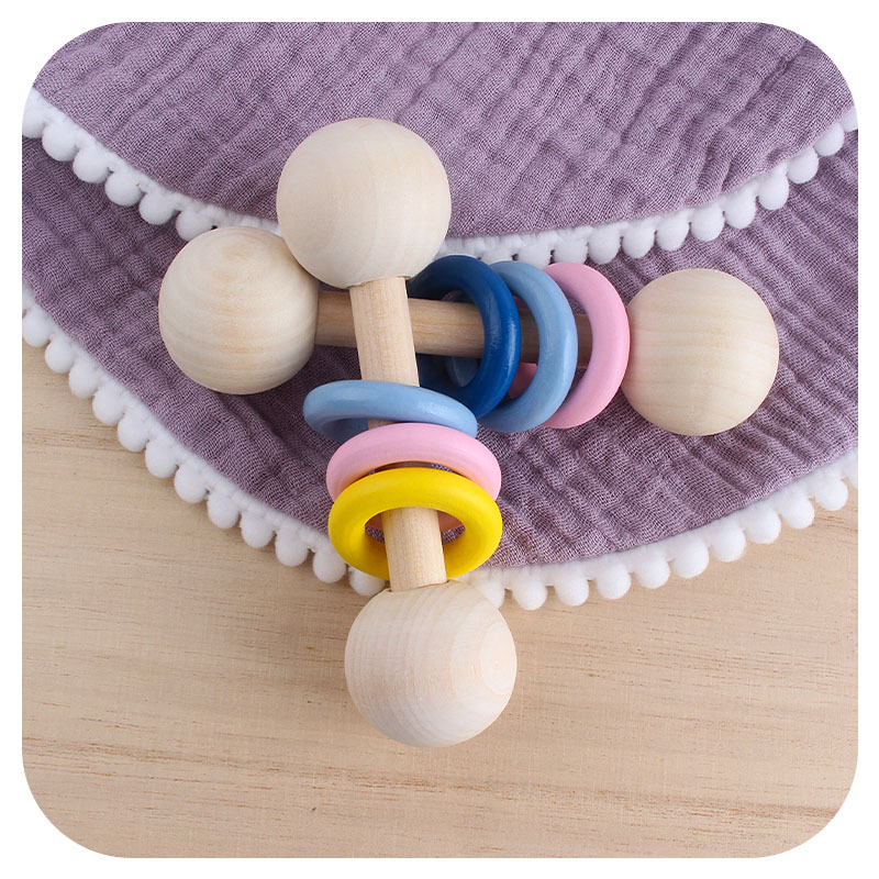 Creativo nuevo juguete de los niños mordedor de madera bebé de mano sonajero infantil juguete educativo interactivo mordedor palo
