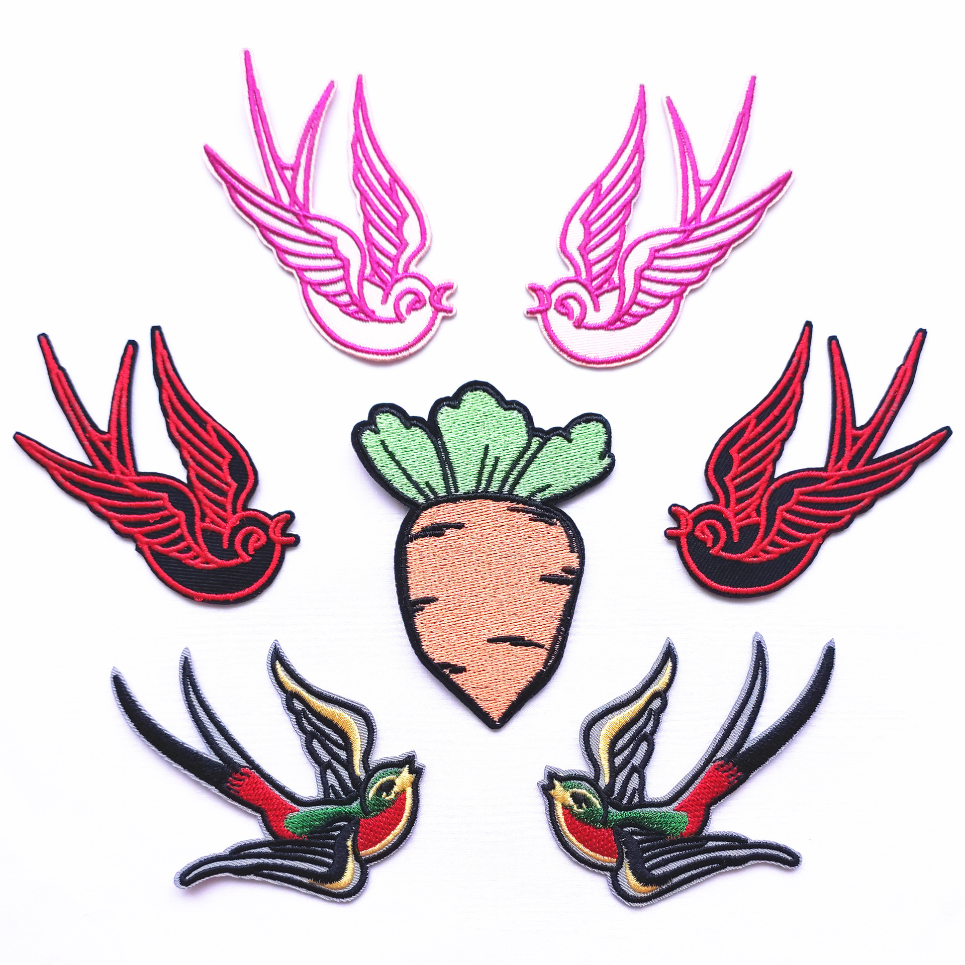 现货刺绣卡通动物布贴 服装辅料补丁logo贴布绣 可烫可缝绣花加工