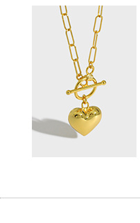 4g Weight 0.03µm Gold Plating Thickness Electroplating Gold Plating Process 18K Real Gold Plated, Platinum Plated Plating Material 925 Sterling Silver Pendant Material Necklace Classification 925 sterling silver Chain Material Other Chain Type Festival Occasion 925 Sterling Silver Material Heart Pattern Women'S Gender Plating Craft White, Gold Color Korean Style Heart-shaped Angel Silver Necklace 5