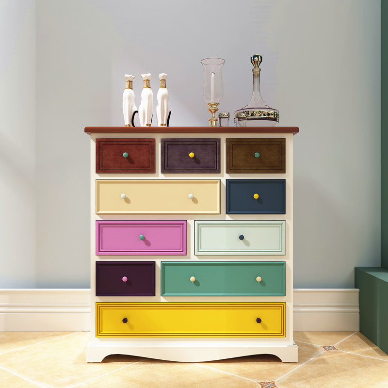 美式複古實木五鬥櫃北歐客廳抽屜式五鬥櫥簡約現代收納儲物鬥櫃子