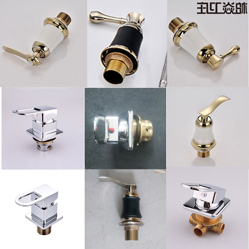 Bathroom Cabinet pull-out faucet basin split faucet three-hole four-piece faucet switch mixing valve