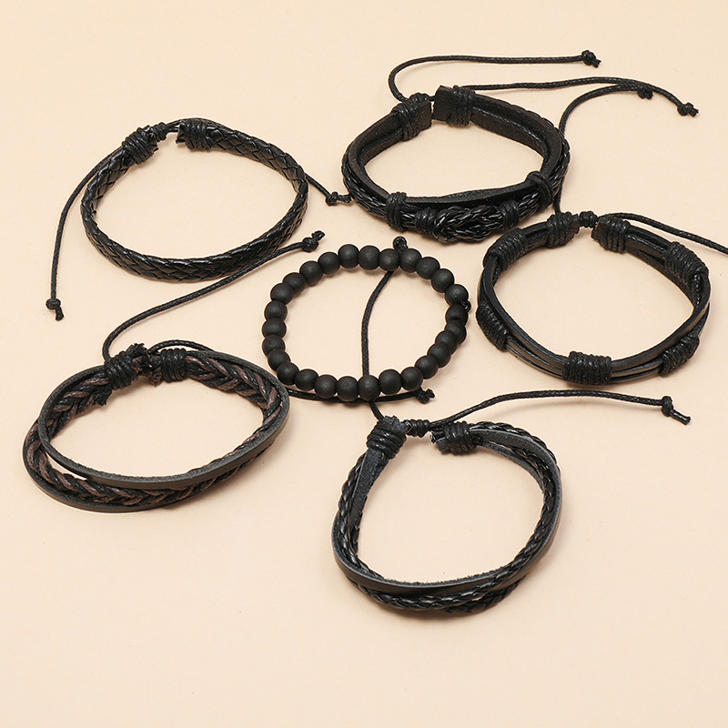 new retro hand-woven leather bracelet