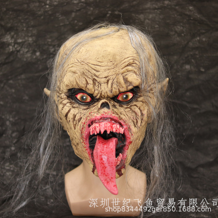 Halloween larga lengua fantasma horror tocados Ghost Festival bar fiesta mascarada rendimiento props truco divertido