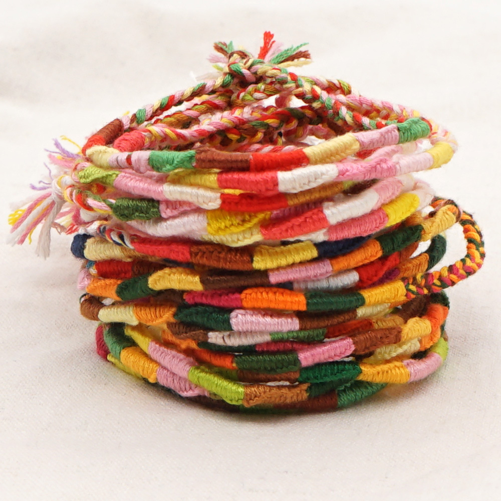 handgemachte Baumwolle geflochten bhmischen Stil Farbe ethnische Kunst elastischen Armbandpicture29