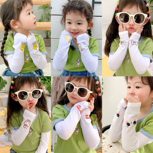 Children's Ice Sleeves Summer Thin Ice Silk Gloves Girls Boys Princess Baby Sunscreen Arm Sleeves Trendy