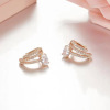 Fashionable earrings, zirconium, universal ear clips, 2020, city style