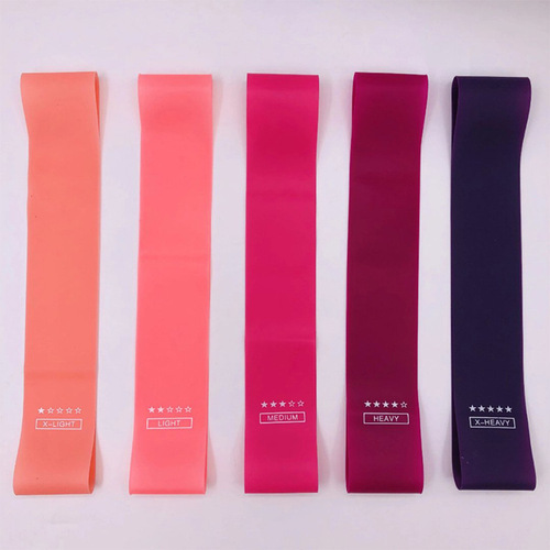 Silicone elastic band fitness pink gradient resistance band arm squat exercise stretch band yoga resistance band