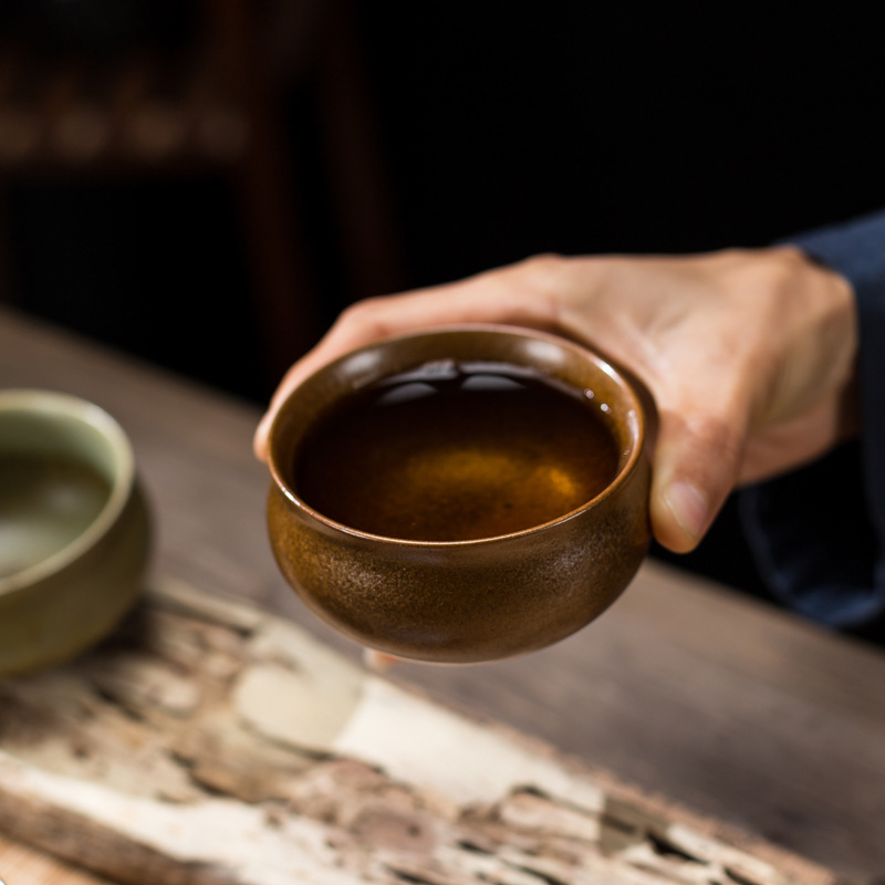 Cinco elementos taza cerámica Kung Fu taza de té maestro taza conjunto cinco famoso horno taza única taza de té horno cambio caja de regalo cubierta de embalaje