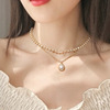 Tide, retro necklace from pearl, choker, chain for key bag , Japanese and Korean, simple and elegant design