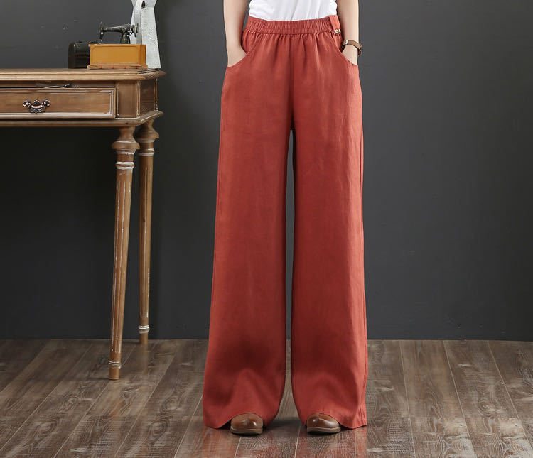 korean Wide-Leg Casual Pants Straight Loose Drape Slim Long Pants NSYF3630