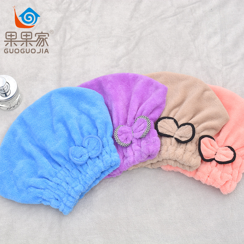 Manufactor wholesale customized Coral bow circular Princess Hat soft water uptake Dry hair cap One piece On behalf of