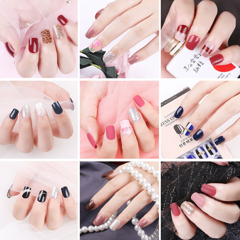 Wearing Nail Piece Wearing Nail Piece Finished Nail Piece Removable Jelly Gel Finished Bride Nail Piece Fake Nail Patch