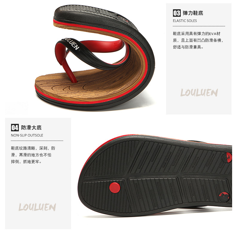 Lu 'an men's flip-flops wholesale summer beach anti-slip outdoor flip-flops Men's trendy rubber cool slippers undefined