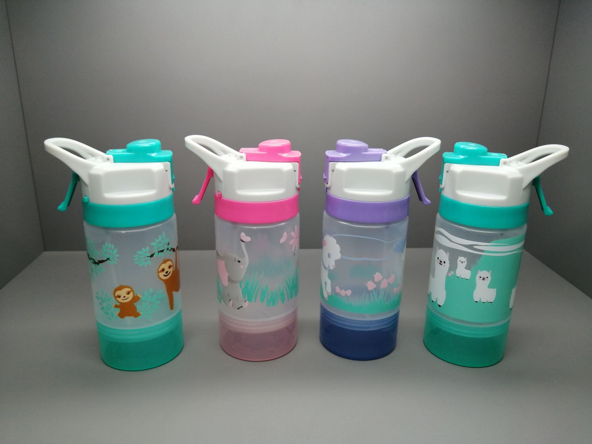 2023新款单层双层、保冷喷雾350ML塑料儿童运动水壶杯、厂家批发