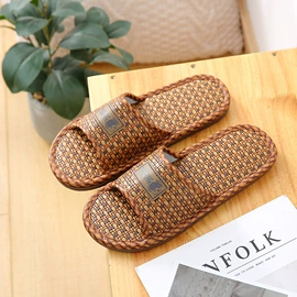 布艺拖鞋;亚麻拖鞋;平底拖鞋