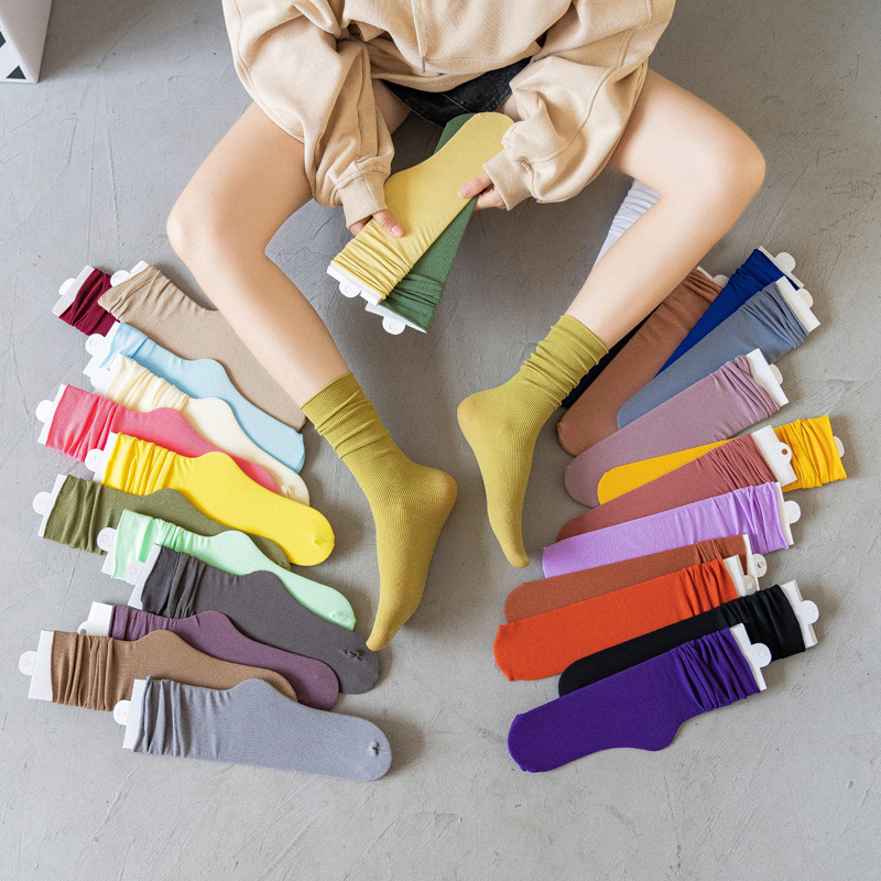 Factory direct summer thin section solid color ice silhouette Japanese JK tide velvet pile hose female INS sock word wholesale