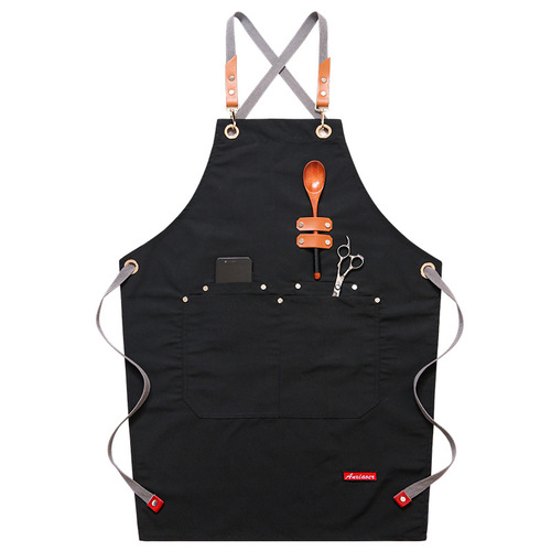 Aprons for kitchen cooking, printed logo, hairstylist, manicure, milk tea shop, baking, men's and women's restaurant denim work clothes