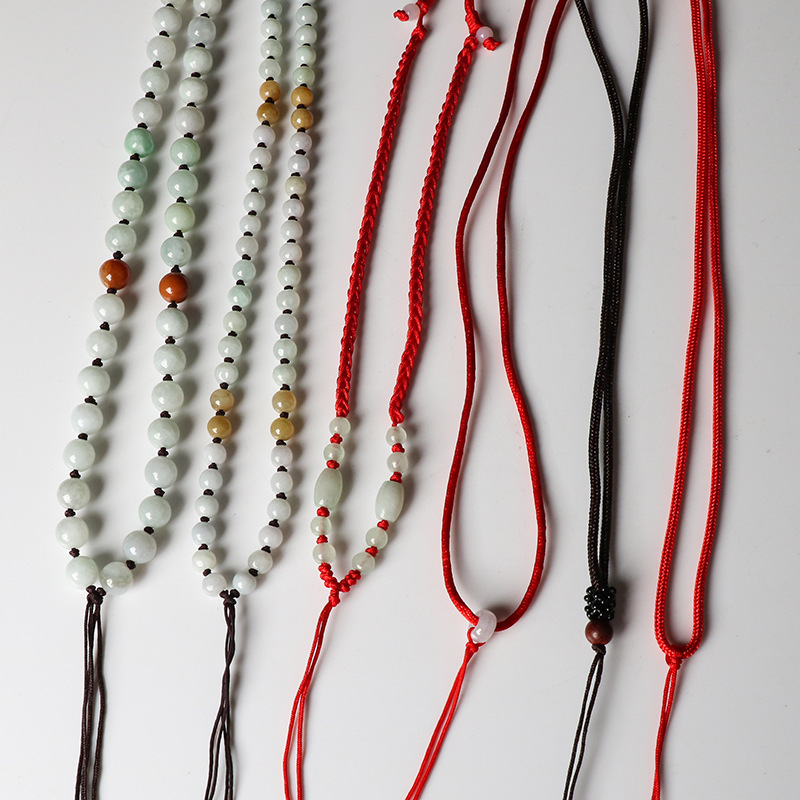 Guangzhou Yiyuan Pavilion Jade Pendant Lanyard Jade Braided Rope Jade Thread Jade Red Rope Hand Rope Jade Beads Hetian Jade