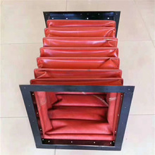 加工风机红色硅胶布软连接柔性翻边软连接方形高温出风口软连接