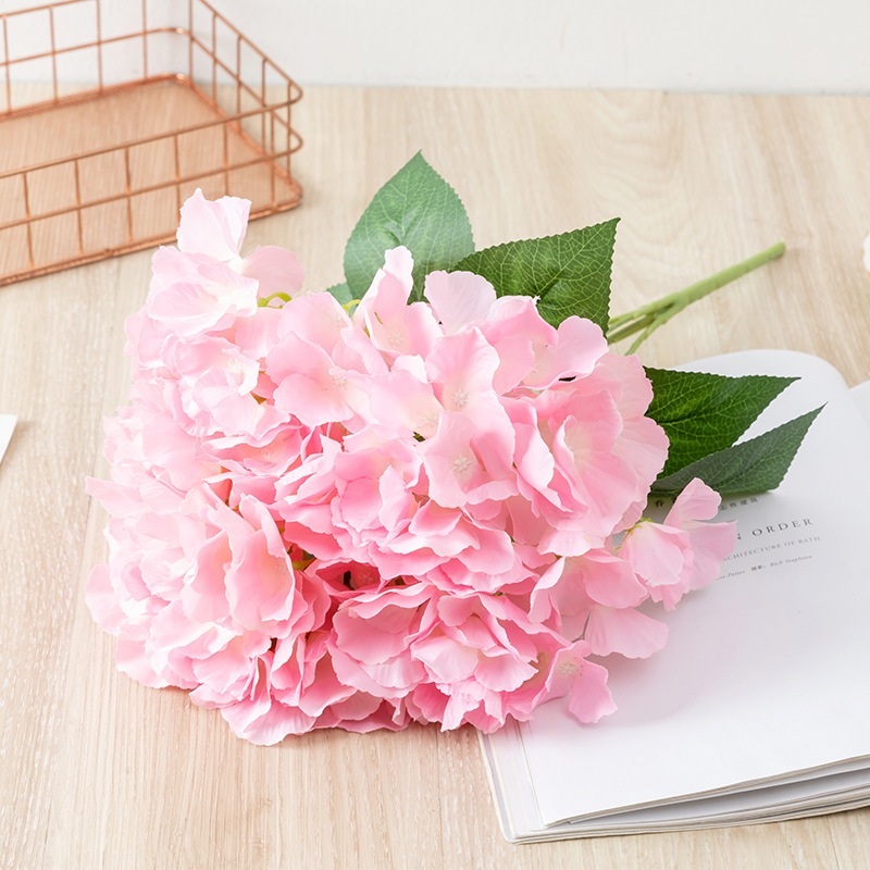 Simulación Flor Hoja Hortensia Ramo Boda Flor Decorativa display picture 2